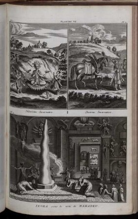 Planche VII. : N. 1. Neuvieme Incarnation ; N. 2. Dixieme Incarnation ; N. 3. Ixora sous le nom de Mahadeu