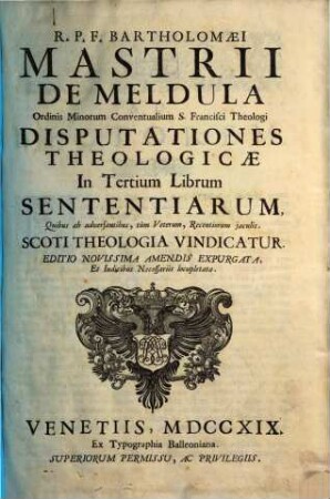 Quatuor Libros Sententiarum, 3. In tertium librum Sententiarum