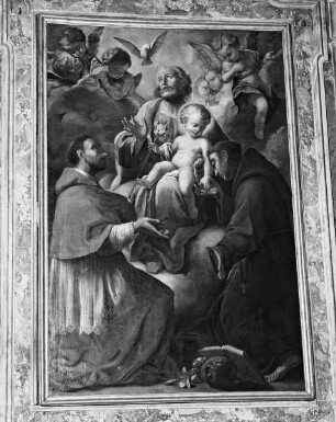 Der heilige Joseph mit dem Christuskind und den heiligen Karl Borromäus und Antonius von Padua