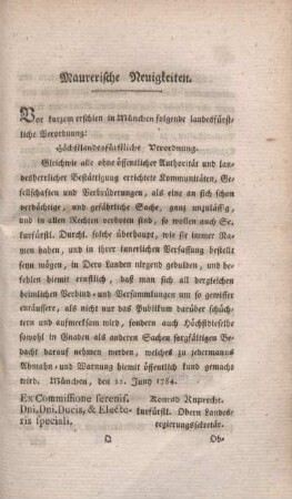 Maurerische Neuigkeiten
