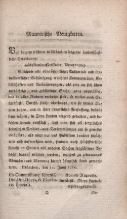 Maurerische Neuigkeiten