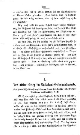 Der Kleine Krieg im Volksschul-Gesangunterrichte