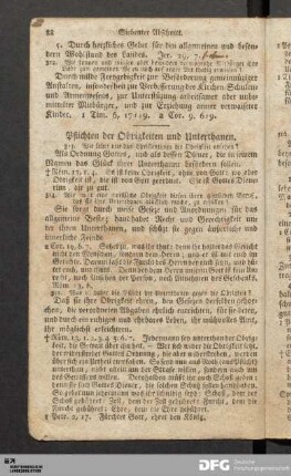 Pflichten der Obrigkeiten und Unterthanen.