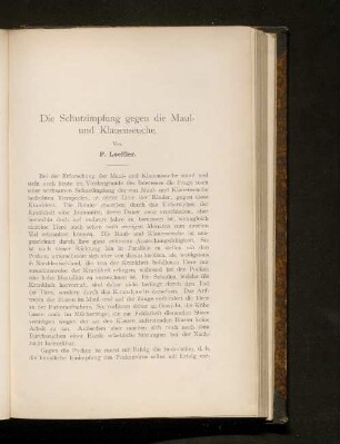 Die Schutzimpfung gegen die Maul- und Klauenseuche