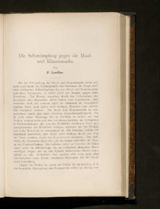 Die Schutzimpfung gegen die Maul- und Klauenseuche
