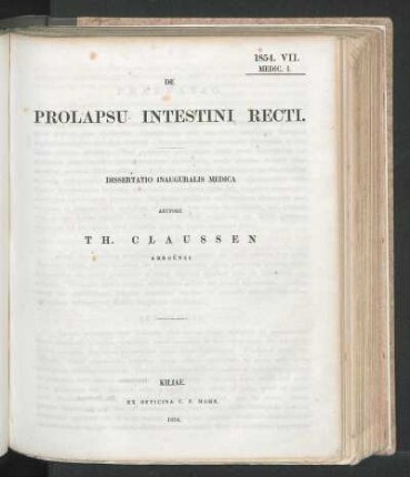 De Prolapsu Intestini Recti.