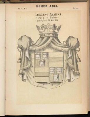 Taf. 79. Canzano Avarna, Herzog v. Belviso. anerkannt 26. Mai 1855.