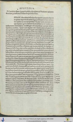 P. Candidi in libros Appiani sophistae Alexandrini ad Nicolaum quintum summum pontificem Praefatio incipit foelicissime.