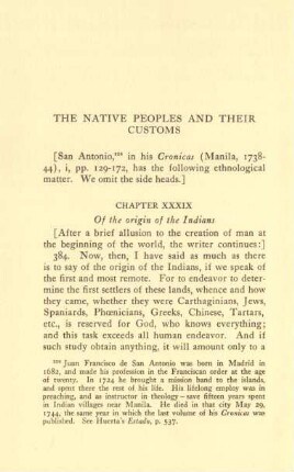 The Native peoples and their customs