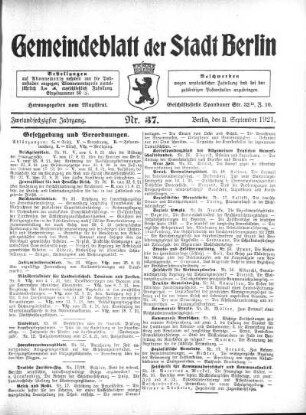 1921,37: Nr. 37, 11. September 1921