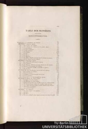 Table des matières contenues dans l'introduction.