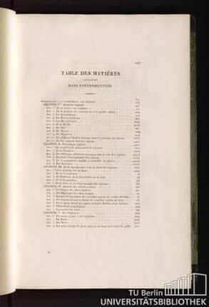 Table des matières contenues dans l'introduction.