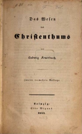 Das Wesen des Christenthums