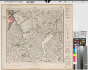Katasteramt Iserlohn Land  Kreis Iserlohn, Meßtischblatt Balve 4613, Farbige Einzeichnung mit Namensliste
