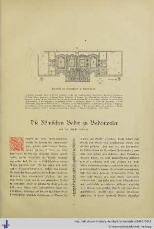 Die Römischen Bäder zu Badenweiler.