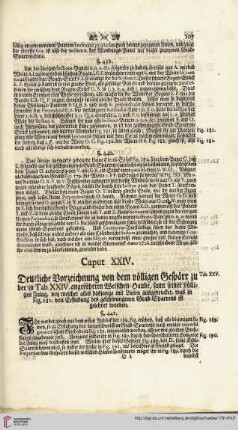 Caput XXIV: Deutliche Vorzeichnug von dem voelligen Bespaerr [...]