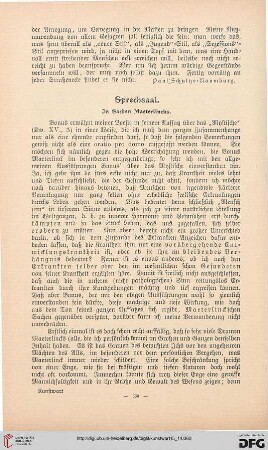Sprechsaal: in Sachen Maeterlincks