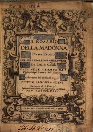 Il rosario della madonna : Poema eroico