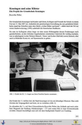 Kenzingen und seine Klöster. Ein Projekt der Grundschule Kenzingen