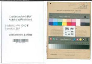 Entnazifizierung Lorenz Wisskirchen , geb. 10.10.1903 (Zollbeamter)