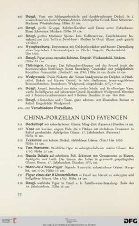 China-Porzellan und Fayencen (Nr. 511-540)