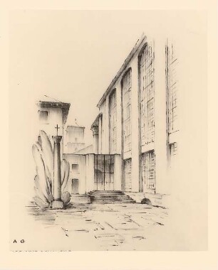 Evangelische Stadtkirche, Karlsruhe Wiederaufbau: Seiteneingang