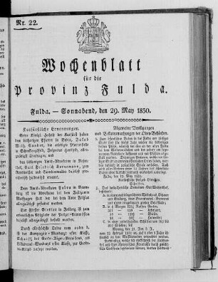 Nr. 22, Ausgabe vom 29. Mai 1830