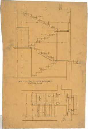 Billing, Hermann; Gernsbach, Scheffelstr. 1; Villa Weber - Treppen (Grundriss; Schnitt)