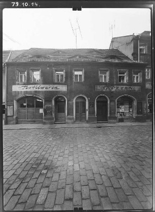 Meißen-Altstadt, Fleischergasse 10. Wohnhaus mit Läden (16. Jh.). Straßenfront