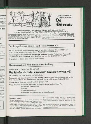 Die nächsten Sitzungen des Ortsausschusses