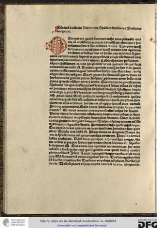Gloriosi doctoris Hieronimi epistole familiares foeliciter incipiunt.