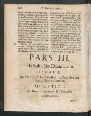 Caput I. De Ecclesijs & Ecclesiasticis, quibus Decimae debentur Iure communi