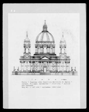 Turin, Superga oder Basilica della Natività di Maria Vergine, Fassade