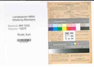 Entnazifizierung Kurt Rudat , geb. 13.06.1898 (Polizeibeamter)