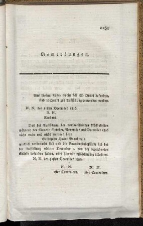 Bermerkungen