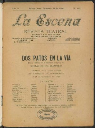 Dos patos en la vía : pieza cómica en 3 cuadros