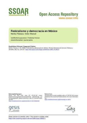 Federalismo y democracia en México
