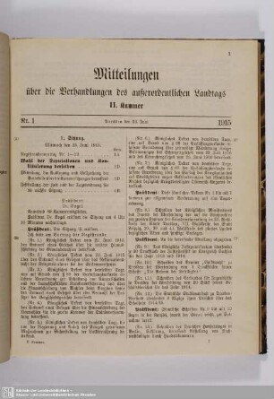 1. Sitzung (23.06.1915)