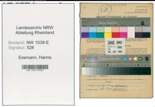 Entnazifizierung Hanns Essmann , geb. 24.08.1914 (Geschaeftsmann)