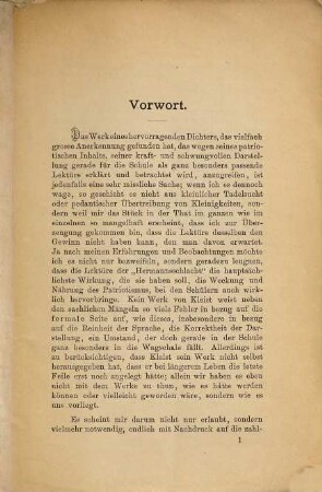 Bemerkungen zu Heinrich v. Kleists Hermannsschlacht : ein Beitrag zum Kapitel der Schullektüre