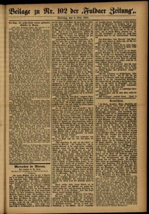 Zweite Ausgabe vom Sonntag, den 06. Mai 1894.