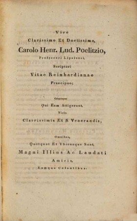 Memoriam Reinhardi Magni Juventuti Litterarum Studiosae : Inprimisque Theologis Futuris Et Oratoribus Sacris Commendat