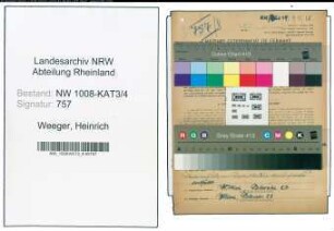 Entnazifizierung Heinrich Weeger , geb. 17.02.1909 (Sattler)