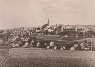 Bautzen, Ansicht der Stadt von Nordwesten von der "Hummel"