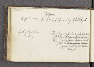 Johann Konrad Gericke. – Hamburg, 11.02.1779