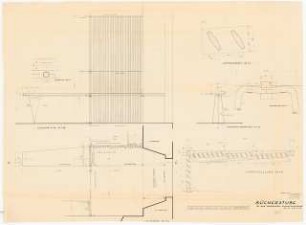 Bundesgartenschau 1955, Kassel: Bücherstube in der Orangerie 1:10, 1:5, 1:1, Aufenthaltsecke
