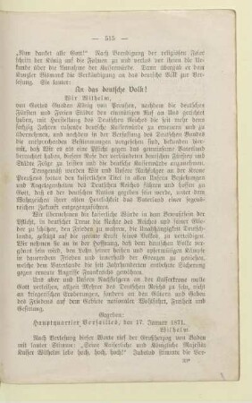 Die Kaiserverkündigung zu Versailles