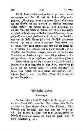 Achtzigstes Kapitel. Kosmologie