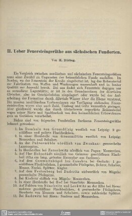 Ueber Feuersteingeräthe aus sächsischen Fundorten