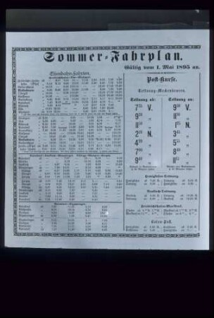Sommer-Fahrplan 1895